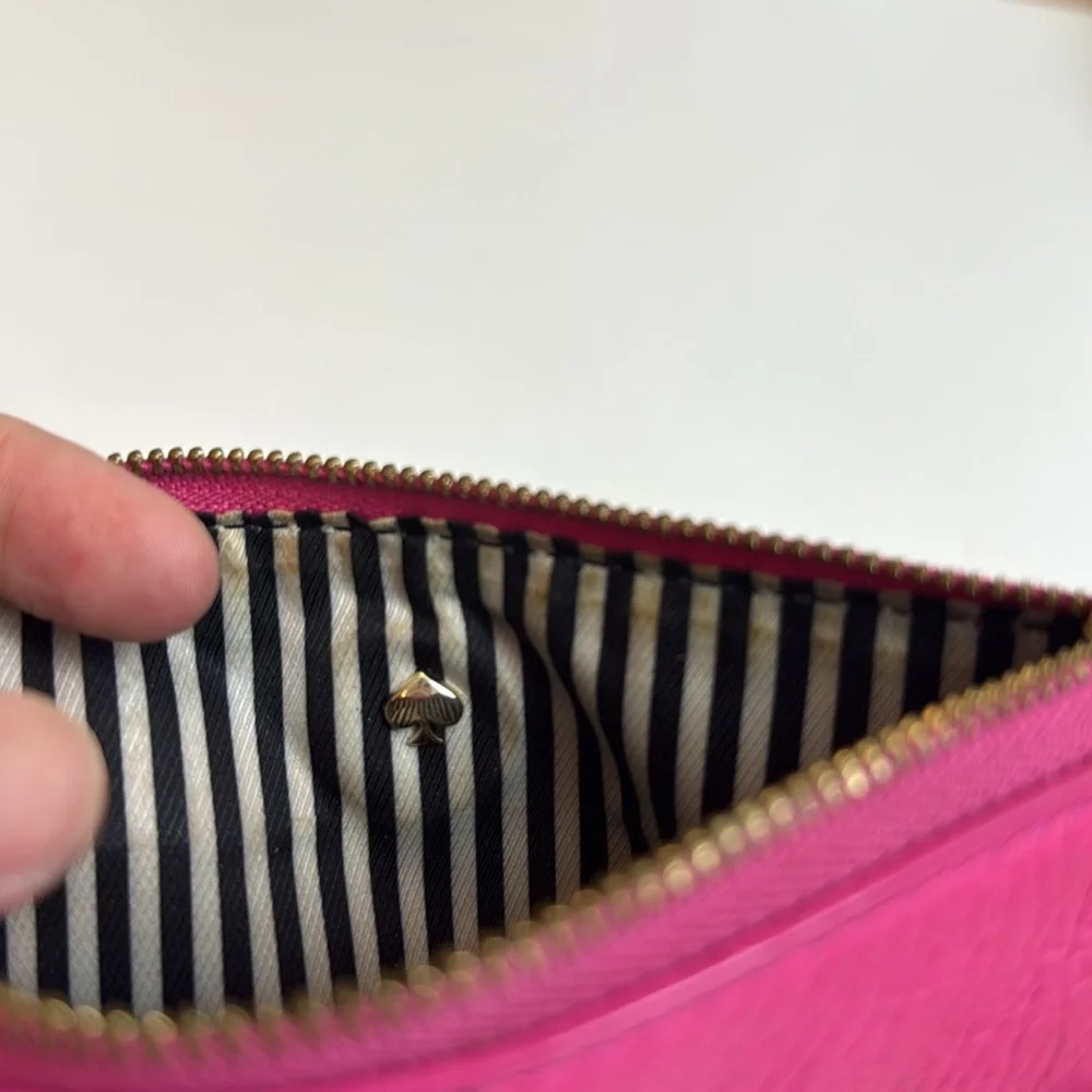 Kate Spade Pink Clutch Wristlet‎ Pebbled Leather